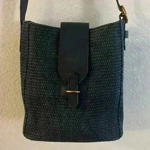 Banana Republic Straw & Leather Purse - Picture 2 of 7